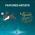 Top text reads: Featured Artists, followed by the logos of Heidibunnyart (a happy rabbit in the middle of a leap) and TaurusLovesTaurus (a cursive version of the artist's name).