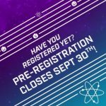 White text on purple background: "Have you registered yet? Pre-registration closes Sept 30th!